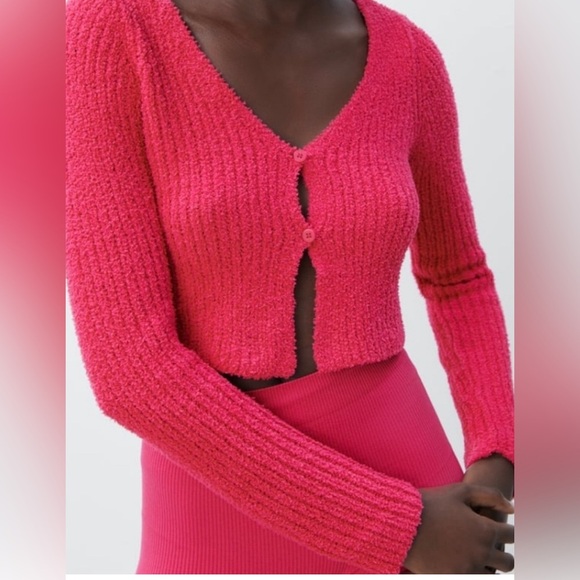 EUC ZARA PINK CROPPED CARDIGAN, size small - Picture 1 of 5